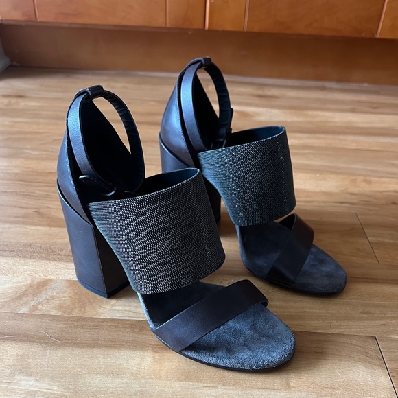 Brunello Cucinelli leather block heel sandals - Picture 4 of 13